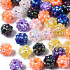 Chunky Resin Rhinestone Bubblegum Ball Beads RESI-M019-10mm-M-01-1