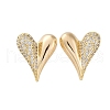 Brass Clear Cubic Zirconia Stud Earrings EJEW-Q014-37G-2