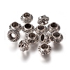 Large Hole Rondelle Tibetan Style Alloy European Beads TIBEB-S012-AS-LF-1