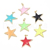 Brass Micro Pave Cubic Zirconia Pendants KK-P201-05G-1