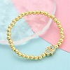 Brass Micro Pave Cubic Zirconia Beads Bracelets for Women BJEW-S158-09G-2