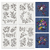 4 Sheets 11.6x8.2 Inch Stick and Stitch Embroidery Patterns DIY-WH0455-039-1