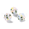 Luminous Polymer Clay Rhinestone Floral Ball Beads CLAY-U002-01G-2