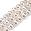 Baking Painted Pearlized Glass Pearl Round Bead Strands X-PEAR-H019-02E-04-1