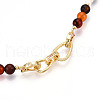 Natural Pearl & Agate & Crystal Round Beaded Necklaces NJEW-N056-01G-3