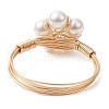 Flower Shell Pearl Finger Rings RJEW-TA00157-4