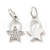 Rack Plating Alloy Crystal Rhinestone Pendants PALLOY-P289-58P-1