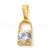 304 Stainless Steel Pendants Cubic Zirconia STAS-R229-29B-G-1