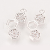 Brass Cubic Zirconia Pendants X-ZIRC-Q002-140P-1