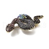 Snake Alloy Rhinestone Brooches for Backpack Clothes JEWB-M069-01AG-02-3