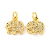 Rack Plating Brass Micro Pave Clear Cubic Zirconia Pendants KK-B093-02B-G-1