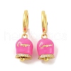 Bell Brass & Enamel Hoop Earrings for Women EJEW-U015-25G-3