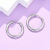 Tarnish Resistant 304 Stainless Steel Huggie Hoop Earrings EJEW-F111B-19mm-P-5