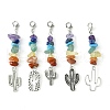 Alloy Cactus Pendant Decoration HJEW-JM01553-02-1