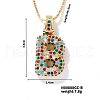 Brass Pave Colorful Cubic Zirconia Letter Pendant Box Chain Necklaces NU0575-2-1