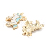 Light Gold Plated Alloy Enamel Pendants X-ENAM-M219-08KCG-04-2
