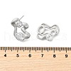 Brass Micro Pave Clear Cubic Zirconia Stud Earrings EJEW-V011-06P-5