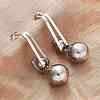 304 Stainless Steel Round Dangle Stud Earrings EJEW-Z098-31P-1
