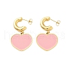 Ion Plating(IP) 304 Stainless Steel Heart Stud Earrings EJEW-A114-11G-03-1