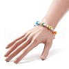 Lampwork Mushroom & Glass Pearl Beaded Bracelet with 304 Stainless Steel Toggle Clasps for Women BJEW-TA00205-3
