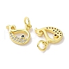 Rack Plating Brass Micro Pave Clear Cubic Zirconia Pendants KK-Z039-19G-2