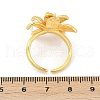Brass Micro Pave Cubic Zirconia Flower Cuff Rings for Women RJEW-B125-01G-3