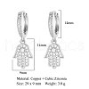 Brass Micro Pave Clear Cubic Zirconia Hoop Earrings EJEW-OY001-09P-2