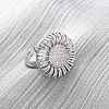 Brass Micro Pave Cubic Zirconia Cuff Rings RJEW-D323-03P-3