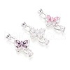 Brass Micro Pave Cubic Zirconia Fold Over Clasps KK-U037-10S-1