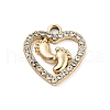 UV Plating Alloy Rhinestone Pendants PALLOY-D026-19G-1