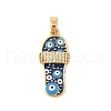 Brass Micro Pave Cubic Zirconia Pendants KK-R100-10G-01-1