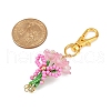 Bouquet Handmade Glass Seed Beaded & Acrylic Pendants Decorations HJEW-MZ00269-04-3