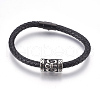 Men's Braided Leather Cord Bracelets BJEW-JB03917-1