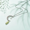 Natural Lemon Jade Bullet with Alloy Moon and Star Pendant Necklace NJEW-JN03912-03-2