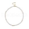 Mother's Day Jewellery Natural Pearl & Brass Heart Beaded Necklace for Women NJEW-JN04106-01-1