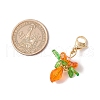 Glass & Acrylic & Shell Pearl Flower Pendant Decorations HJEW-MZ00209-4