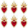Beebeecraft 6Pcs Brass Micro Pave Clear Grade AAA Cubic Zirconia Pendants KK-BBC0015-32A-1