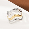304 Stainless Steel Open Cuff Rings for Women RJEW-K296-03A-GP-2