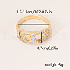Brass Pave Cubic Zirconia Hollow Geometric Finger Rings for Women KA3713-1-2