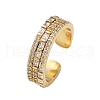 Brass Micro Pave Cubic Zirconia Cuff Rings for Women RJEW-F182-04G-4