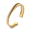Stainless Steel Cross Open Cuff Bangles for Women BJEW-G719-10G-1