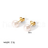 Elegant Stainless Steel Imitation Pearl Stud Earrings NB5919-3-1