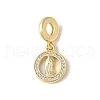 Brass Micro Pave Cubic Zirconia European Dangle Charms ZIRC-I071-24G-1