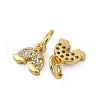 Brass Micro Pave Cubic Zirconia Pendants KK-P308-40G-2
