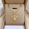 Angel 202 Stainless Steel Micro Pave Clear Cubic Zirconia Pendant Necklaces for Women FS-WG8FAC4-01-2