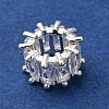 Brass Micro Pave Clear Cubic Zirconia Beads KK-D378-24S-01-2