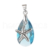 Ocean Themes Alloy & Glass Teardrop Pendants PALLOY-JF03881-3
