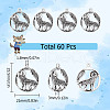 SUNNYCLUE 60Pcs Tibetan Style Alloy Howling Wolf Pendants TIBEP-SC0002-66-2