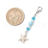 Ocean Theme Synthetic Turquoise Charm & Glass Beads Pendant Decorations HJEW-JM03155-02-3