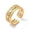 Ion Plating(IP) 304 Stainless Steel Moon & Star Open Cuff Ring for Women RJEW-K245-46G-3